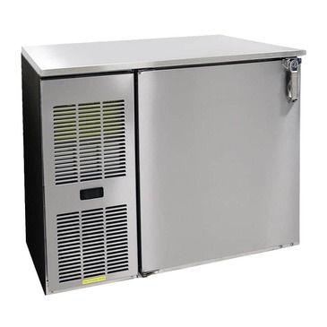 Glastender C1FL36 Silver 2 Solid Door Refrigerated Back Bar Storage Cabinet, 120 Volts