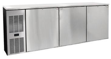 Glastender C1FL84 Silver 2 Solid Door Refrigerated Back Bar Storage Cabinet, 120 Volts