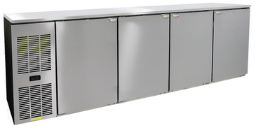 Glastender C1FL92 Silver 2 Solid Door Refrigerated Back Bar Storage Cabinet, 220 Volts