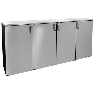 Glastender C1RB80 Silver 4 Solid Door Refrigerated Back Bar Storage Cabinet, 120 Volts