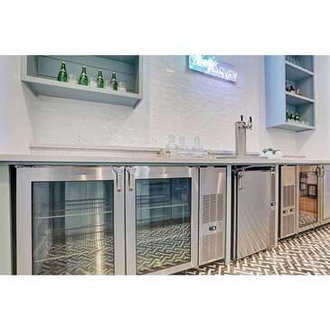 Glastender C2FB60 Silver 2 Glass Door Refrigerated Back Bar Storage Cabinet, 120 Volts