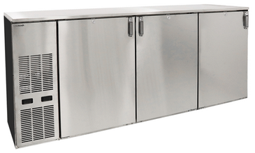 Glastender C2FB84 Silver 2 Glass Door Refrigerated Back Bar Storage Cabinet, 120 Volts