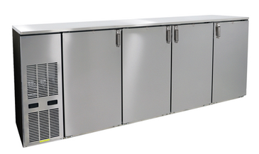 Glastender C2FB92 Silver 2 Glass Door Refrigerated Back Bar Storage Cabinet, 120 Volts