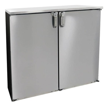 Glastender CS1RB40 Silver 2 Solid Door Refrigerated Back Bar Storage Cabinet, 120 Volts