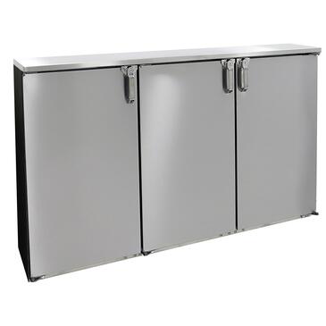 Glastender CS1RB60 Silver 2 Solid Door Refrigerated Back Bar Storage Cabinet, 120 Volts