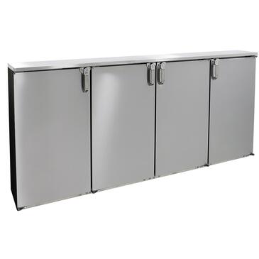 Glastender CS1RB80 Silver 2 Solid Door Refrigerated Back Bar Storage Cabinet, 120 Volts