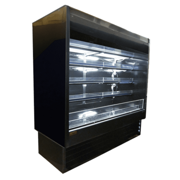 Howard-McCray R-OD35E-10L-B-LED 123.00'' Black Vertical Air Curtain Open Display Merchandiser with 2 Shelves