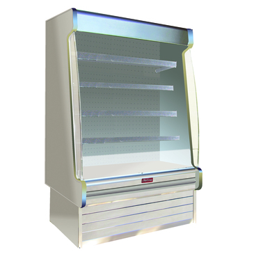 Howard-McCray R-OD35E-12S-S-LED 147.00'' Stainless Steel Vertical Air Curtain Open Display Merchandiser with 4 Shelves