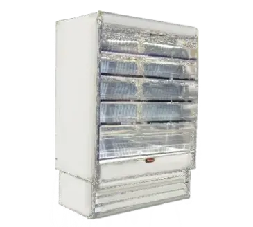 Howard-McCray R-OD35E-6L-LED 75.00'' White Vertical Air Curtain Open Display Merchandiser with 2 Shelves