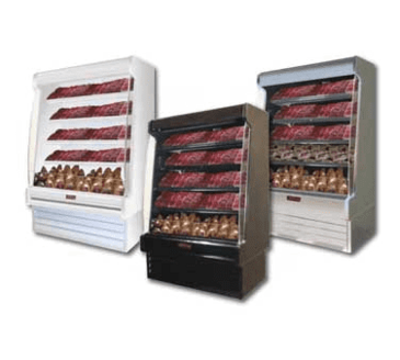 Howard-McCray R-OM35E-12S-S-LED 147.00'' Stainless Steel Vertical Air Curtain Open Display Merchandiser with 4 Shelves