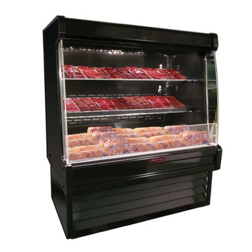 Howard-McCray R-OM35E-5L-B-LED 63.00'' Black Vertical Air Curtain Open Display Merchandiser with 2 Shelves