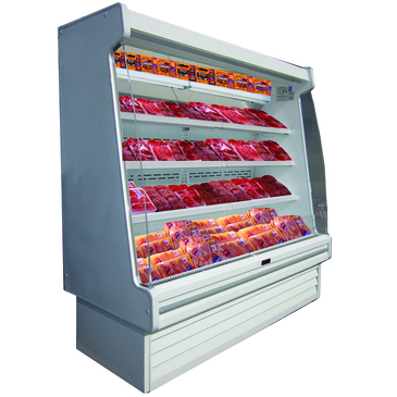 Howard-McCray R-OM35E-6S-LED 75.00'' White Vertical Air Curtain Open Display Merchandiser with 4 Shelves