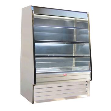 Howard-McCray SC-OD30E-6-S-LED 75.00'' Stainless Steel Vertical Air Curtain Open Display Merchandiser with 3 Shelves