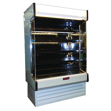 Howard-McCray SC-OD35E-4-S-LED-LC 51.00'' Stainless Steel Vertical Air Curtain Open Display Merchandiser with 4 Shelves