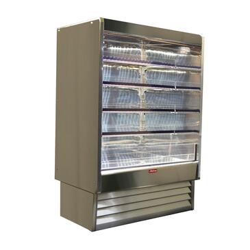 Howard-McCray SC-OD35E-6-S-LED 75.00'' Stainless Steel Vertical Air Curtain Open Display Merchandiser with 4 Shelves