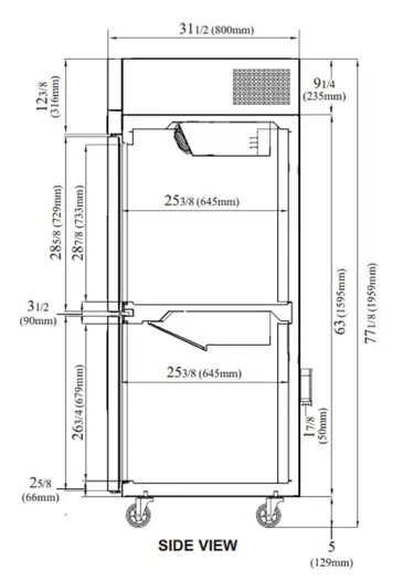 M3RF19-2-N 1-Section M3 Refrigerator & Freezer