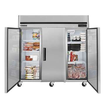 Maxx Cold MCFT-72FDHC 81.00'' Top Mounted 3 Section Solid Door Reach-In Freezer