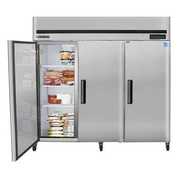 Maxx Cold MCFT-72FDHC 81.00'' Top Mounted 3 Section Solid Door Reach-In Freezer