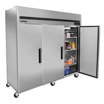 Maxx Cold MCR-72FDHC 81.00'' Bottom Mounted 3 Section Door Reach-In Refrigerator