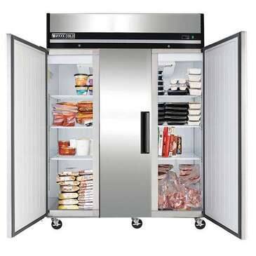 Maxx Cold MXCF-72FDHC 81.00'' Top Mounted 3 Section Solid Door Reach-In Freezer