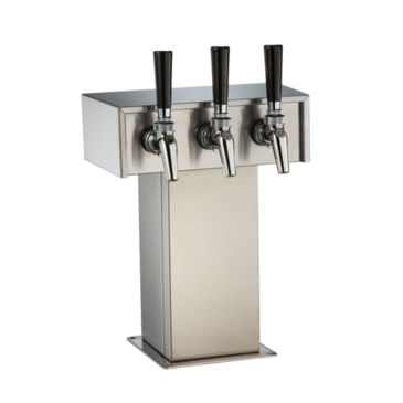 Perlick Corporation 4006-3B2 Tee Draft Beer Tower, Countertop, Glycol-Cooled - 9-1/8"W x 15-9/16"H