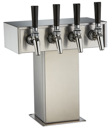 Perlick Corporation 4006-4B4 Tee Draft Beer Tower, Countertop, Glycol-Cooled - 11-7/8"W x 16-11/16"H