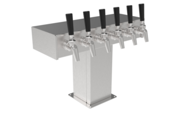 Perlick Corporation 4006-6B2 Tee Draft Beer Tower, Countertop, Glycol-Cooled - 17-3/8"W x 15-9/16"H