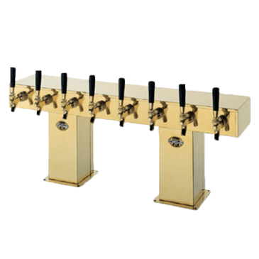 Perlick Corporation 4006-8BTF Bridge Tee Draft Beer Tower, Countertop, Glycol-Cooled - 33-1/8"W x 12-15/16"H