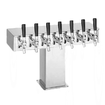 Perlick Corporation 4006S10B Wide Base Tee Draft Beer Tower, Countertop, Glycol-Cooled - 29-13/16"W x 12-15/16"H