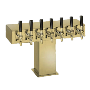 Perlick Corporation 4006S8BTF4 Wide Base Tee Draft Beer Tower, Countertop, Glycol-Cooled - 22-7/8"W x 16-11/16"H