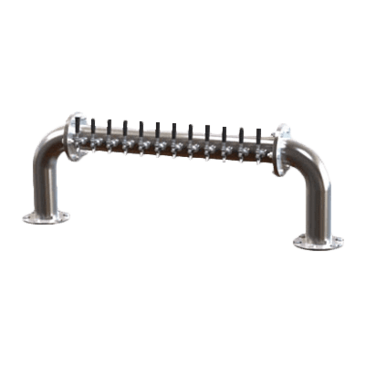 Perlick Corporation 4064-10R Pass-Thru Brew Pipe Draft Beer Tower, Countertop, Glycol-Cooled - 49-9/16"W x 20"H O.A.