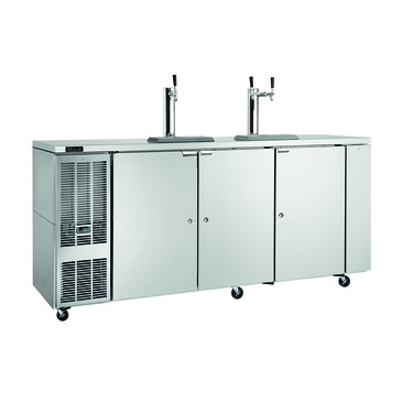 Perlick Corporation DDC92 3 Taps 1/2 Barrel Draft Beer Cooler - Stainless Steel, 4 Kegs Capacity, 120 Volts