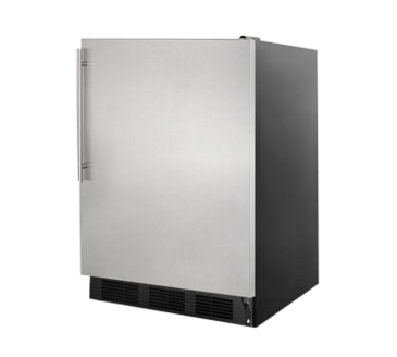 Summit Commercial FF7BKSSHV 23.63'' 1 Section Undercounter Refrigerator with 1 Right Hinged Solid Door and Front Breathing Compressor