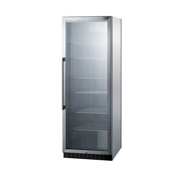 Summit Commercial SCR1401CSS 23.63'' Silver 1 Section Swing Refrigerated Glass Door Merchandiser