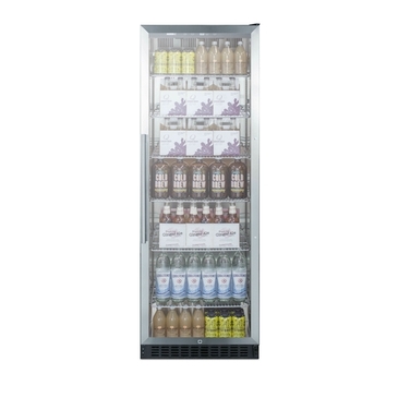 Summit Commercial SCR1401CSS 23.63'' Silver 1 Section Swing Refrigerated Glass Door Merchandiser