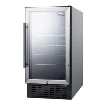 Summit Commercial SCR1841BCSSADA 17.94'' Silver 1 Section Swing Refrigerated Glass Door Merchandiser