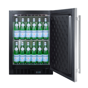 Summit Commercial SCR610BLSDCSS 23.63'' 1 Section Undercounter Refrigerator with 1 Right Hinged Solid Door and Front Breathing Compressor