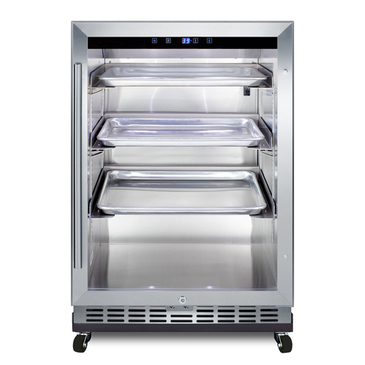 Summit Commercial SCR611GLOSRI 23.38'' 1 Section Undercounter Refrigerator with 1 Right Hinged Glass Door and Front Breathing Compressor