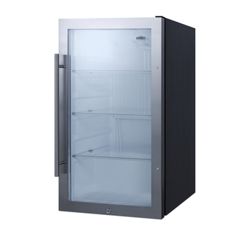 Summit Commercial SPR489OS 19.00'' 1 Section Undercounter Refrigerator with 1 Right Hinged Glass Door and Front Breathing Compressor