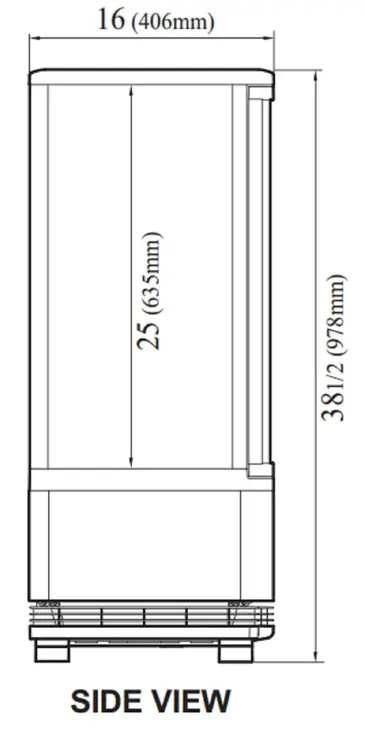 Turbo Air CRT-77-1R-N Diamond Glass Merchandiser