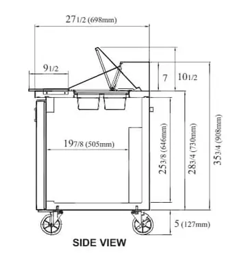 Turbo Air JST-48-N 47.25'' 2 Door Counter Height Refrigerated Sandwich / Salad Prep Table with Standard Top