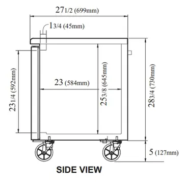 Turbo Air JUF-48-N 47.25'' 2 Section Undercounter Freezer with 2 Left/Right Hinged Solid Doors and Front Breathing Compressor