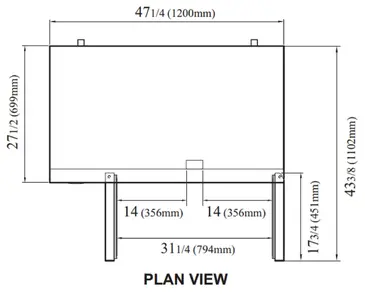 Turbo Air JUF-48-N 47.25'' 2 Section Undercounter Freezer with 2 Left/Right Hinged Solid Doors and Front Breathing Compressor