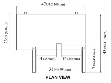 Turbo Air JUF-48S-N 47.25'' 2 Section Undercounter Freezer with 2 Left/Right Hinged Solid Doors and Front Breathing Compressor