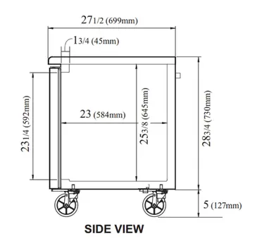 Turbo Air JUF-60-N 59'' 2 Section Undercounter Freezer with 2 Left/Right Hinged Solid Doors and Front Breathing Compressor