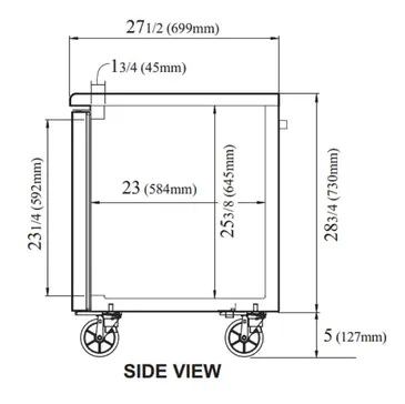 Turbo Air JUR-48-N6 47.25'' 2 Section Undercounter Refrigerator with 2 Left/Right Hinged Solid Doors and Front Breathing Compressor