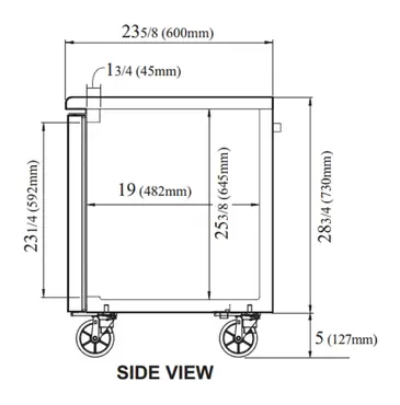 Turbo Air JUR-48S-N6 47.25'' 2 Section Undercounter Refrigerator with 2 Left/Right Hinged Solid Doors and Front Breathing Compressor