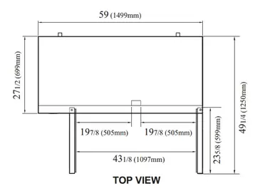 Turbo Air JUR-60-G-N 59'' 2 Section Undercounter Refrigerator with 2 Left/Right Hinged Glass Doors and Side / Rear Breathing Compressor