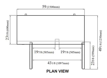 Turbo Air JUR-60S-N6 59'' 2 Section Undercounter Refrigerator with 2 Left/Right Hinged Solid Doors and Front Breathing Compressor