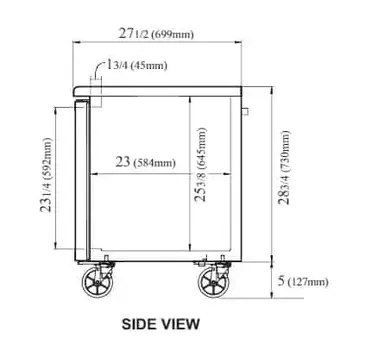 Turbo Air JUR-72-N6 70.88'' 3 Section Undercounter Refrigerator with 3 Left/Right Hinged Solid Doors and Front Breathing Compressor